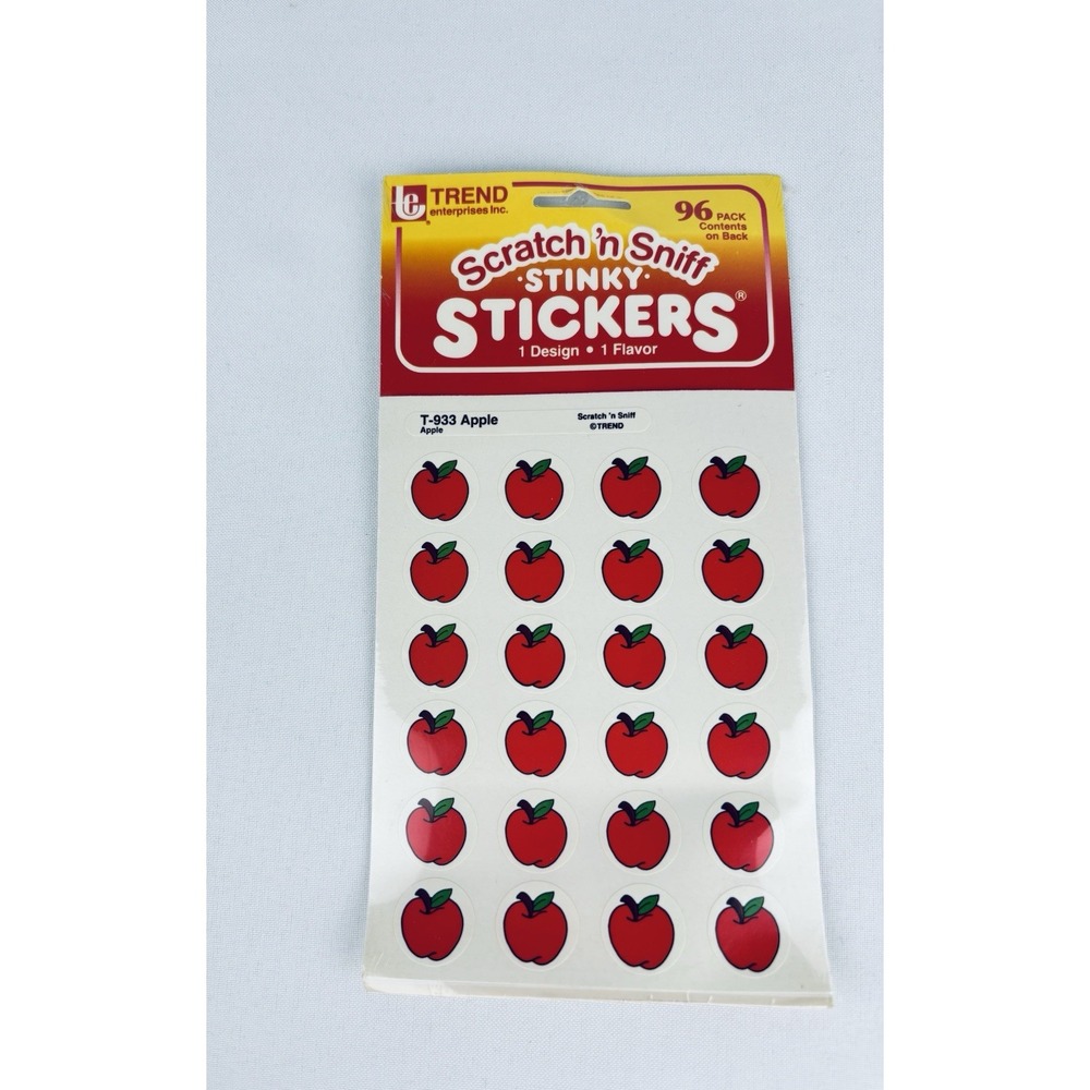 Vintage 1990 Trend Scratch N Sniff Stinky Stickers Apple Sealed NOS Rare!